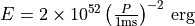 E = 2\times10^{52} \left(\frac{P}{1\mathrm{ms}}\right)^{-2}\,\mathrm{erg}