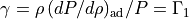 \gamma=\rho\,(dP/d\rho)_\mathrm{ad}/P=\Gamma_1